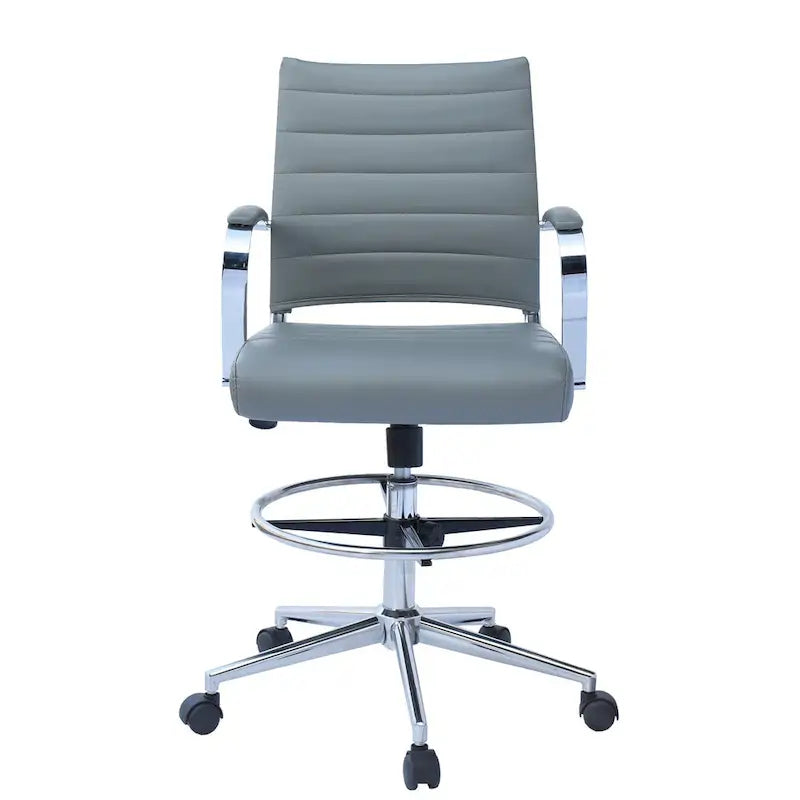 Office Chair With Arms Stools For Counter Height Bar Office Wheels PU Leather Rest Tilt Swivel Work Office Standing Desk