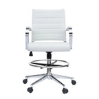 Office Chair With Arms Stools For Counter Height Bar Office Wheels PU Leather Rest Tilt Swivel Work Office Standing Desk
