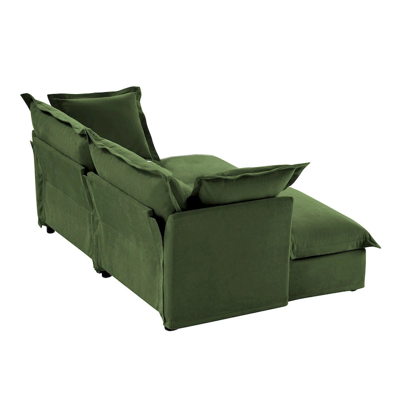 83.4 Chenille 2-Seater Sectional Sofa with Ottomans