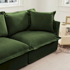 83.4 Chenille 2-Seater Sectional Sofa with Ottomans