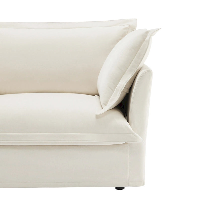 83.4 Chenille 2-Seater Sectional Sofa with Ottomans