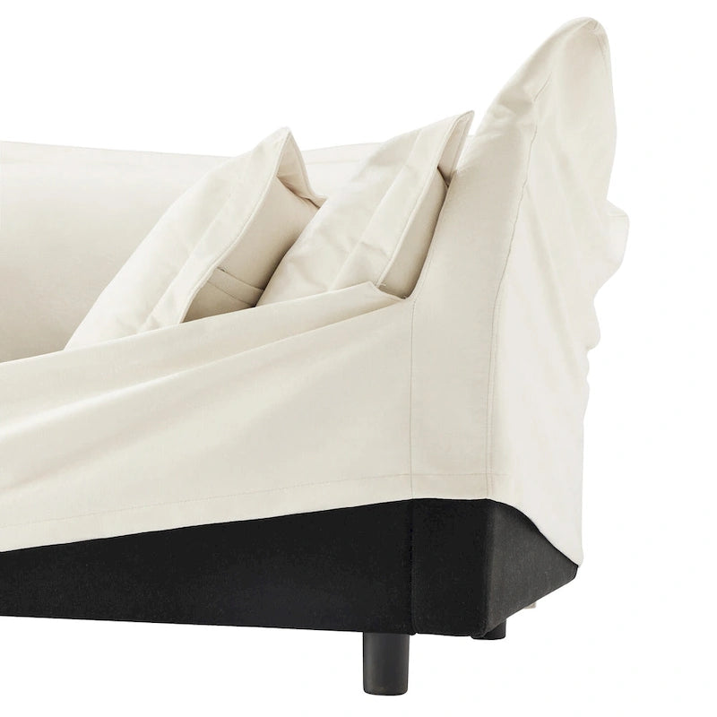 83.4 Chenille 2-Seater Sectional Sofa with Ottomans