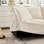 83.4 Chenille 2-Seater Sectional Sofa with Ottomans