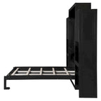 Queen Size Murphy Bed with Desk, Vanity and Cabinets, Espresso