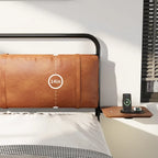 King Size Modern Metal Platform Bed with Upholstered Headboard and Charger