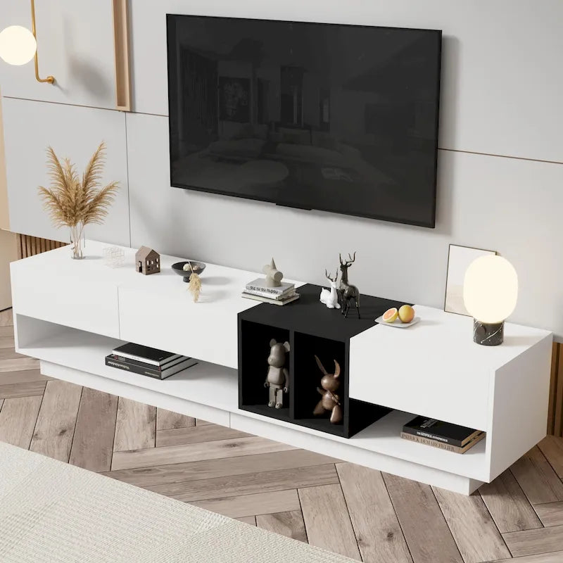 74 TV Stand with Storage & Compartment for TVs Up to 80