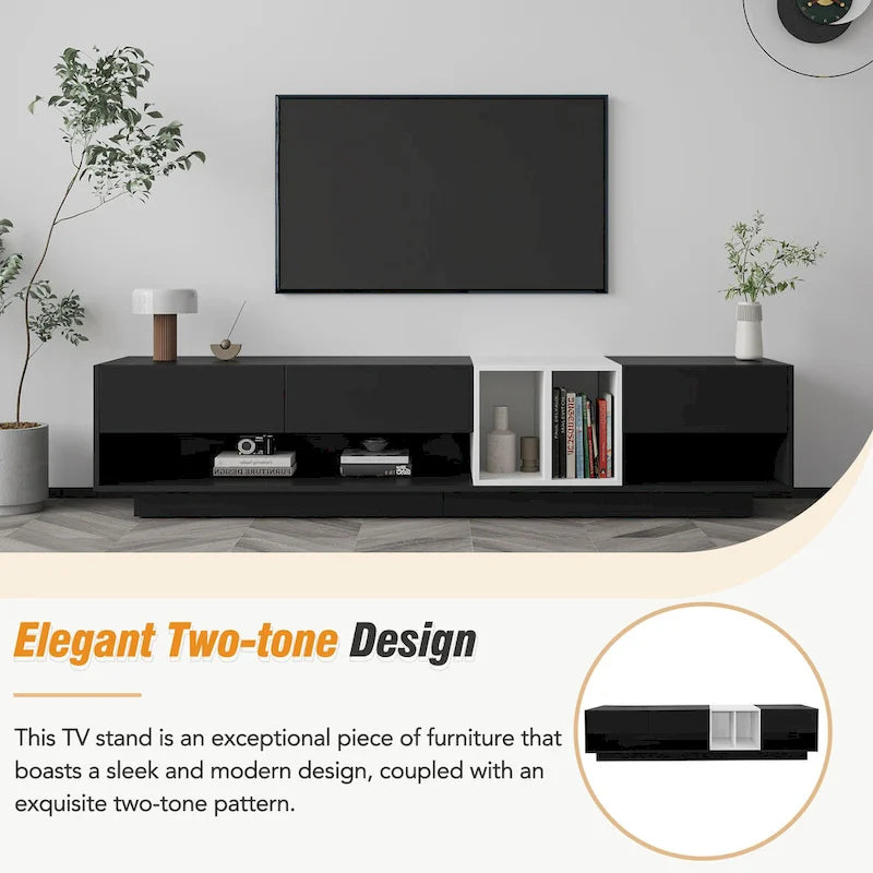 74 TV Stand with Storage & Compartment for TVs Up to 80