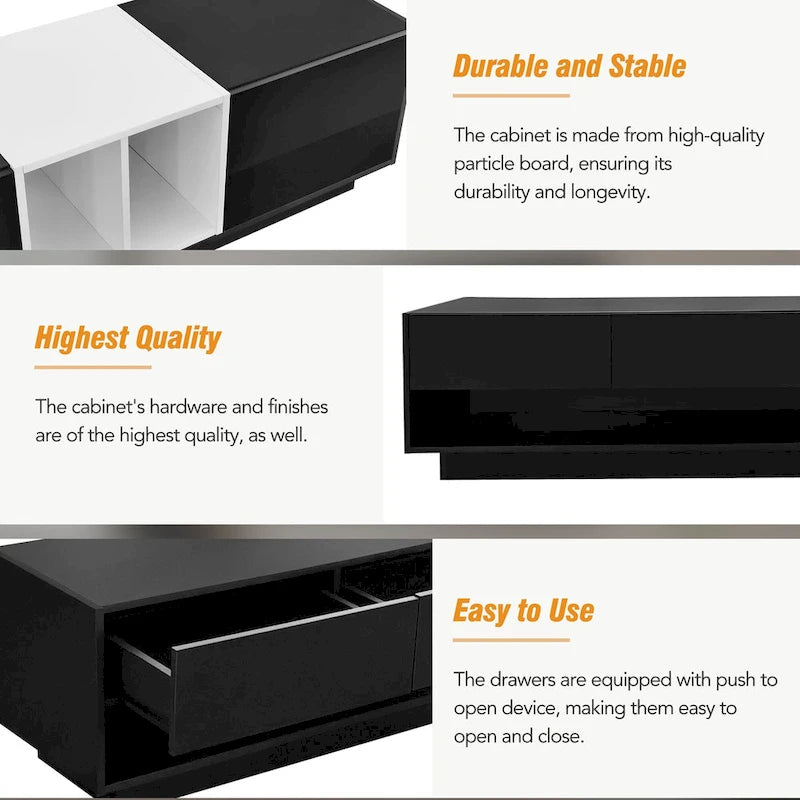74 TV Stand with Storage & Compartment for TVs Up to 80