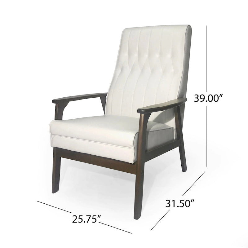 25.75 High Back Faux Leather Accent Chair