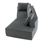 Grey 125 Modern 4-Seat Chaise Lounge Sofa for Living Room Relaxation, Indoor Sleeper