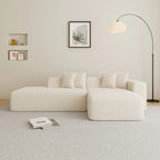 105.51 Modern L-Shape 5 Seater Modular Sectional Sofa Couch with Chaise Lounge, in Soft Lambswool Sherpa Fabric