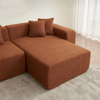 105.51 Modern L-Shape 5 Seater Modular Sectional Sofa Couch with Chaise Lounge, in Soft Lambswool Sherpa Fabric
