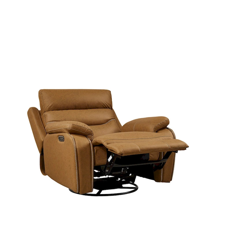 Grey Dual Motor Recliner Chair Featuring 240 Swivel, Rocking Function, USB Ports, and Adjustable Headrest