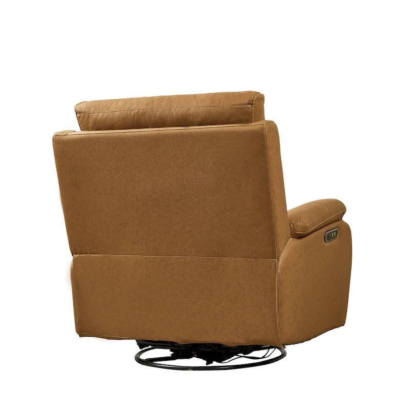 Grey Dual Motor Recliner Chair Featuring 240 Swivel, Rocking Function, USB Ports, and Adjustable Headrest