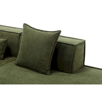 Green 129.5 Minimalist Modular L-Shaped 4 Seater Sectional Sofa Set with Chaise, Versatile Free-Combination Design