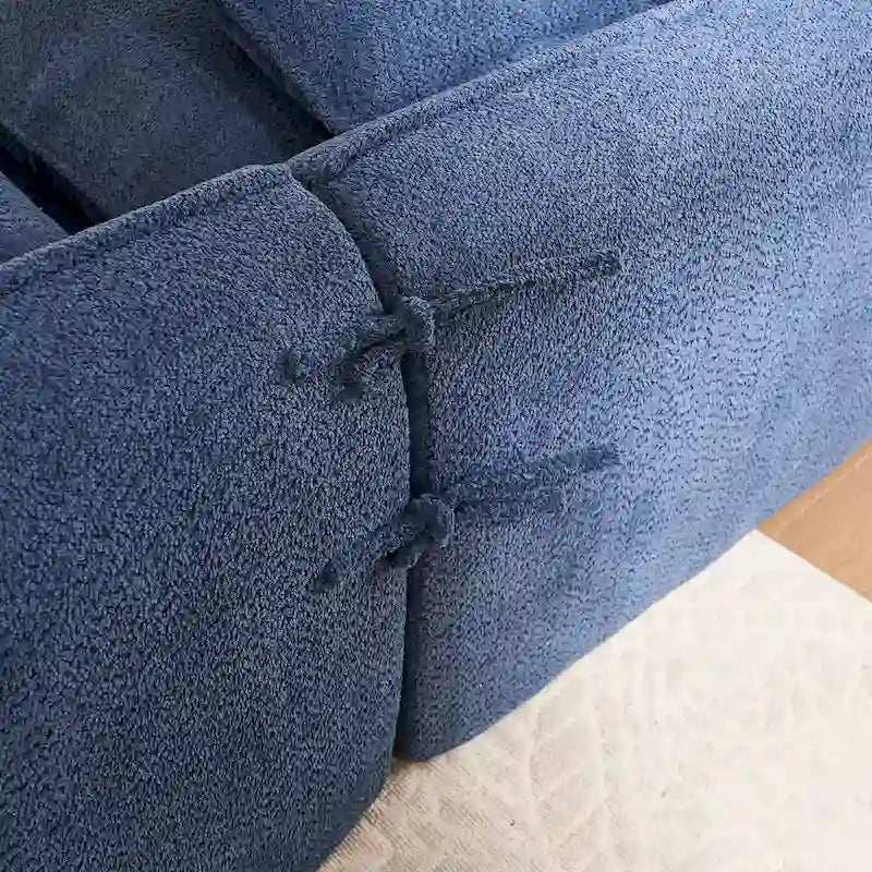 Blue L-Shaped Sectional Sofa with Chaise 3-Seater