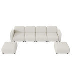 116 Modular U-Shaped Velvet 6-Seat Sectional Sofa with Two Ottomans, Reversible Design for Customizable Living Space