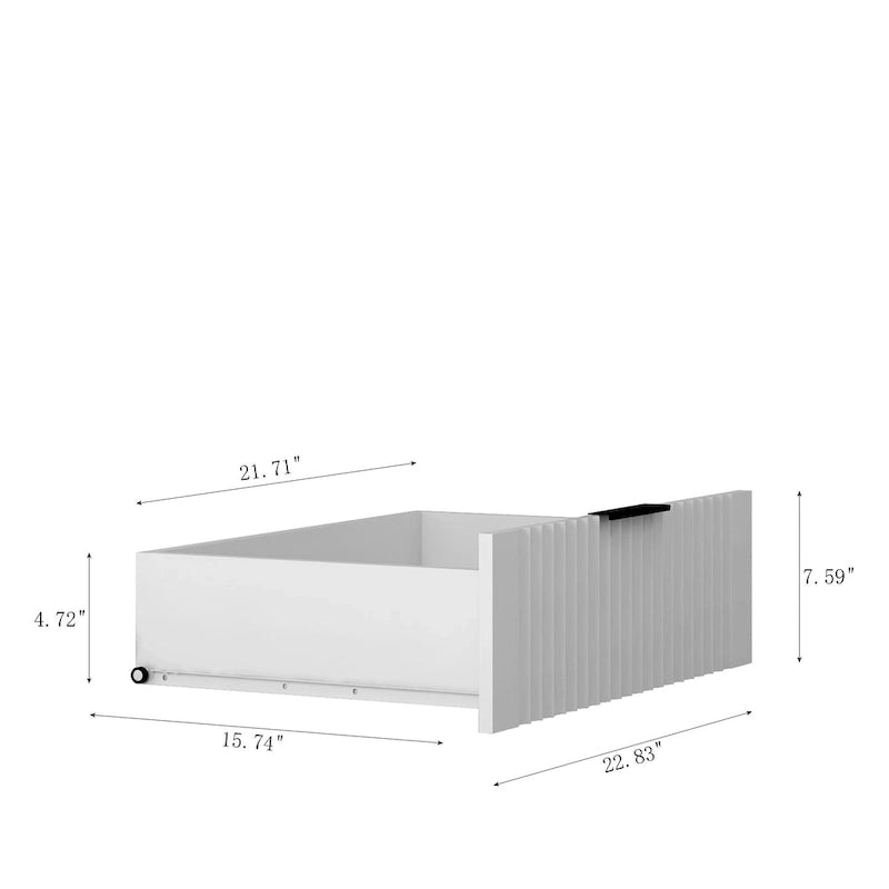 47.24 Modern Armoire with with Hanging Rod, Drawers and Open Shelves for Bedroom