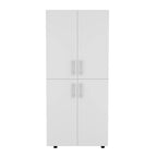 31.5 Modern Four-door Armoire with Six Shelves and Two Hanging Rods for Bedroom