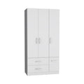18.7 Modern Four-door Armoire with Hanging Rod, Two Drawers and 6 Shelves