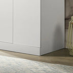 19 Modern Double-door Armoire with Storage Shelf and Hanging Rod for Bedroom