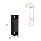 15.7 Modern Mirrored Armoire with Three Shelves, Casters and Hanging Rod