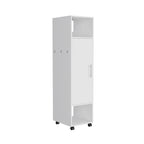 15.7 Modern Mirrored Armoire with Three Shelves, Casters and Hanging Rod