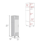 15.7 Modern Mirrored Armoire with Three Shelves, Casters and Hanging Rod