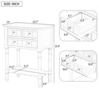 23.7 Classic Console Table with Three Storage Drawers and Bottom Shelf