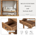 23.7 Classic Console Table with Three Storage Drawers and Bottom Shelf