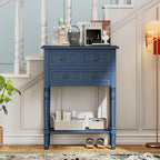 23.7 Classic Console Table with Three Storage Drawers and Bottom Shelf