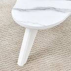 Modern 2-Piece Cloud Shaped Coffee Table Set with Solid Wood Legs and MDF Panel for Living Room