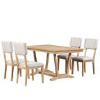 5-Piece Wooden Dining Table Set with 59 Rectangular Table & 4 Chairs
