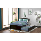 Twin Pine Platform Bed with Trundle & Headboard