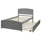 Twin Pine Platform Bed with Trundle & Headboard