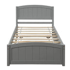 Twin Pine Platform Bed with Trundle & Headboard
