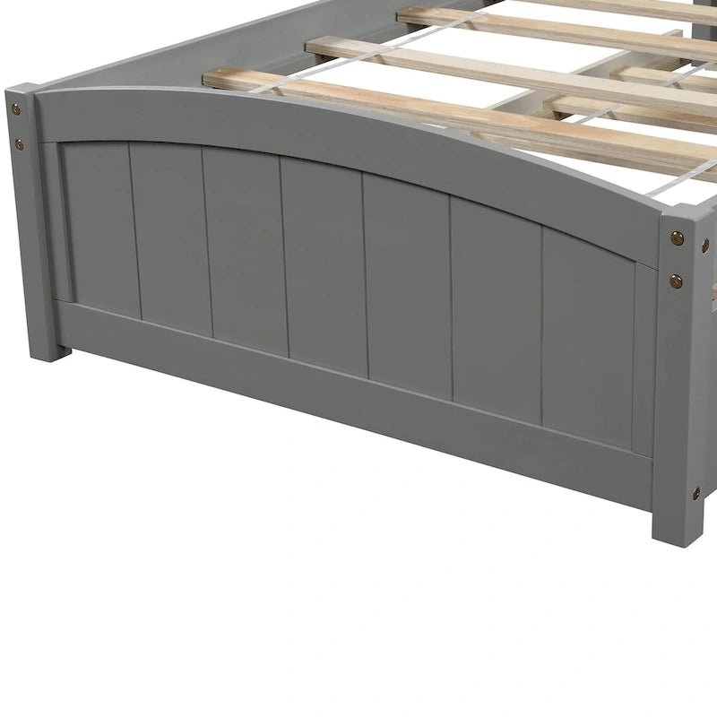 Twin Pine Platform Bed with Trundle & Headboard