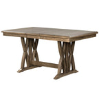 7-Piece Wooden Dining Table Set with Extendable Table & 6 Chairs