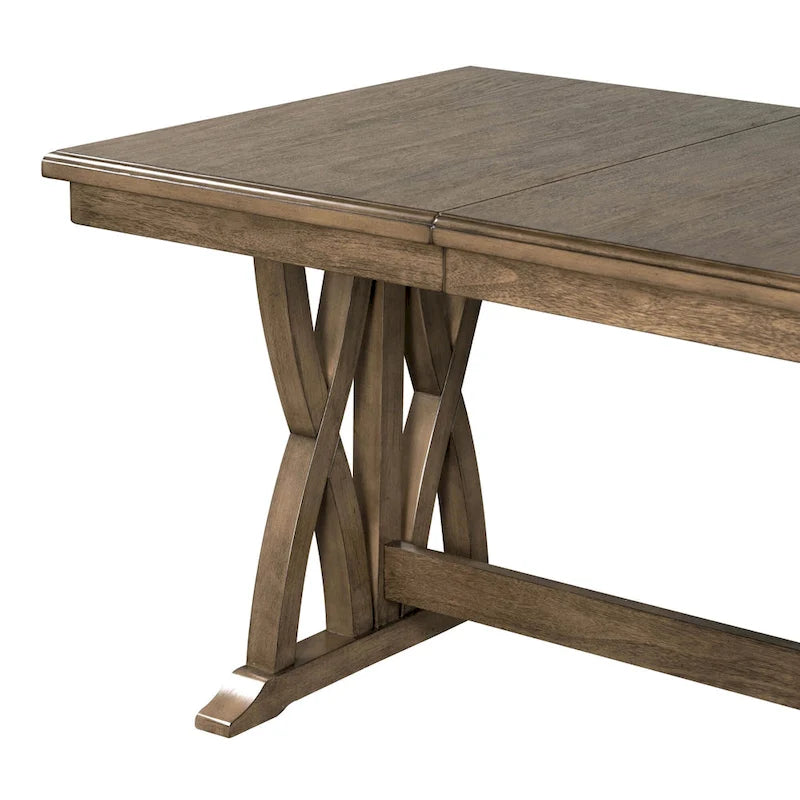 7-Piece Wooden Dining Table Set with Extendable Table & 6 Chairs