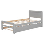 Twin Rubber Wood Platform Bed with Trundle