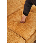 Yellow 101.6 Chenille L-Shaped Sectional Sofa with Ottoman
