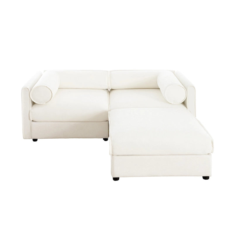 L Shaped Modular Couch Chenille Loveseat Sectional Sofa with Storage