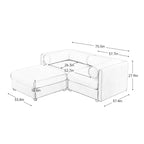 L Shaped Modular Couch Chenille Loveseat Sectional Sofa with Storage