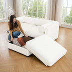 L Shaped Modular Couch Chenille Loveseat Sectional Sofa with Storage