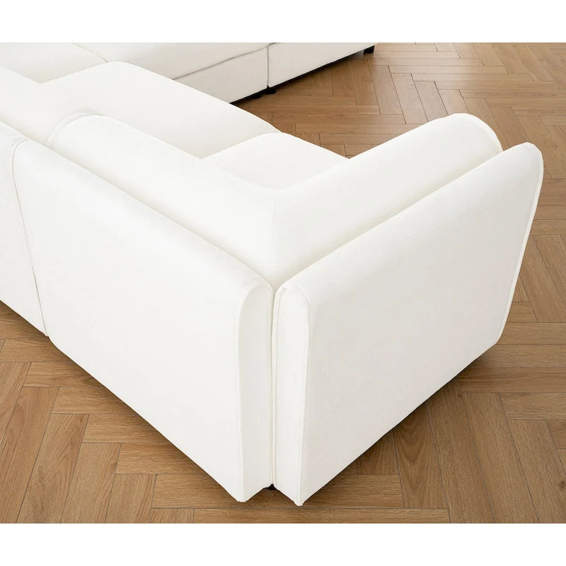 L Shaped Modular Couch Chenille Loveseat Sectional Sofa with Storage