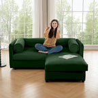 L Shaped Modular Couch Chenille Loveseat Sectional Sofa with Storage