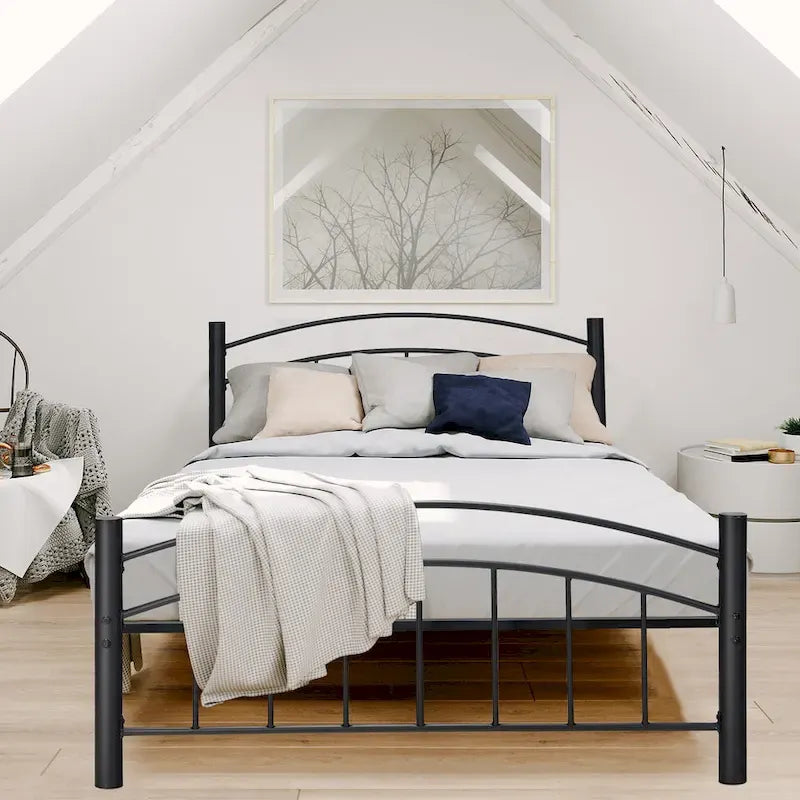 Costway Twin/Full/Queen Size Metal Bed Frame Platform Mattress