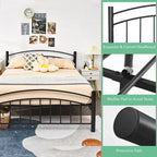 Costway Twin/Full/Queen Size Metal Bed Frame Platform Mattress