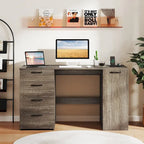 Home Office Desk 53 Inch with USB Ports Outlets and Storage Drawers