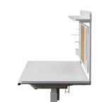 KOWO 55 White Electric Standing Desk w/Drawer & Backboard Height Adjustable Sit Stand Workstation for Home Office
